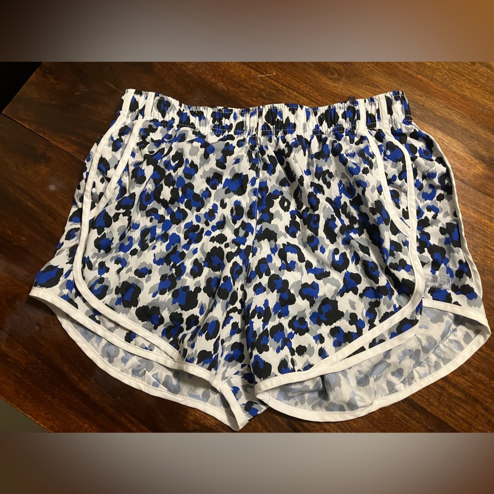 Calvin‎ Klein Running Shorts/Active Shorts Women’s Small Blue/White Leopard